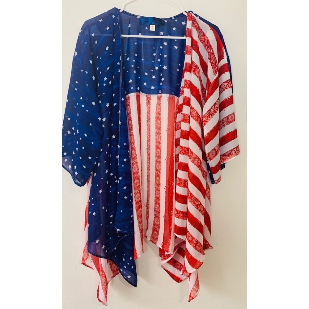 Blue Rain Patriotic Stars and Stripes Sweater